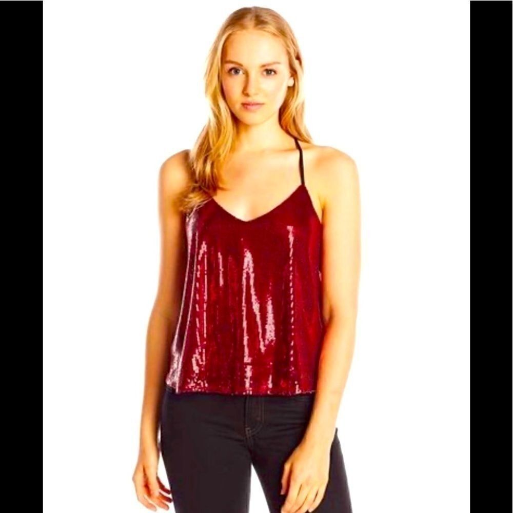 BCX juniors sleeveless printed surplice top